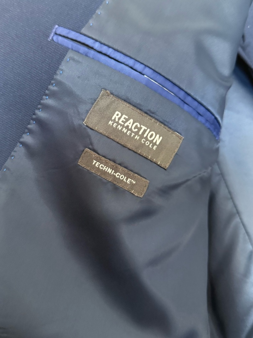 Navy Blue Men's Suit Blazer + Pants - Picture 3 of 7